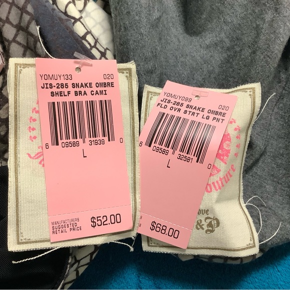 JUICY COUTURE SNAKE OMBRÉ FOLD OVER WAIST STRAIGHT LEG PANTS CAMI - Picture 11 of 13